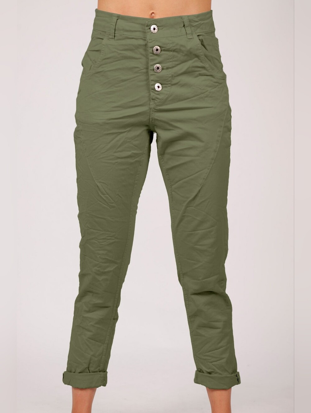 Femme Fatale NWT Signature 4 Button Magic Pant In Military Womens Size Medium